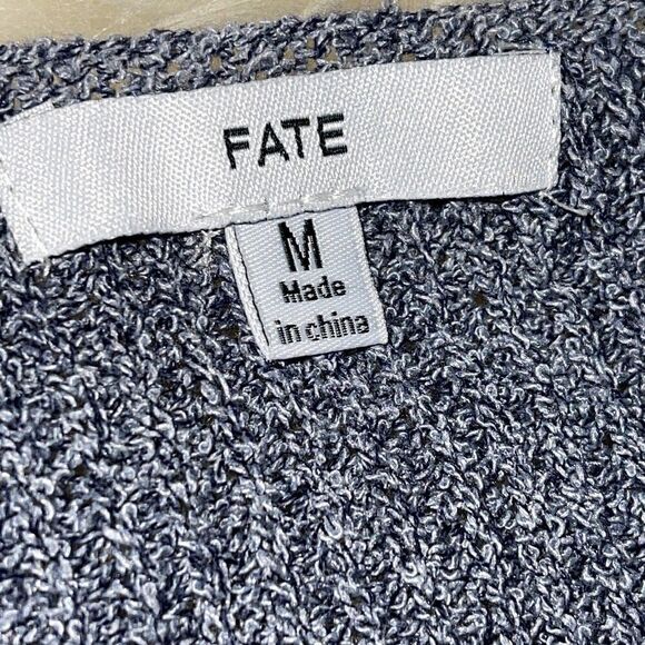Fate Sweater Womens Sz Medium front knot sleeveless knit Top Gray V Neck light - Picture 5 of 7
